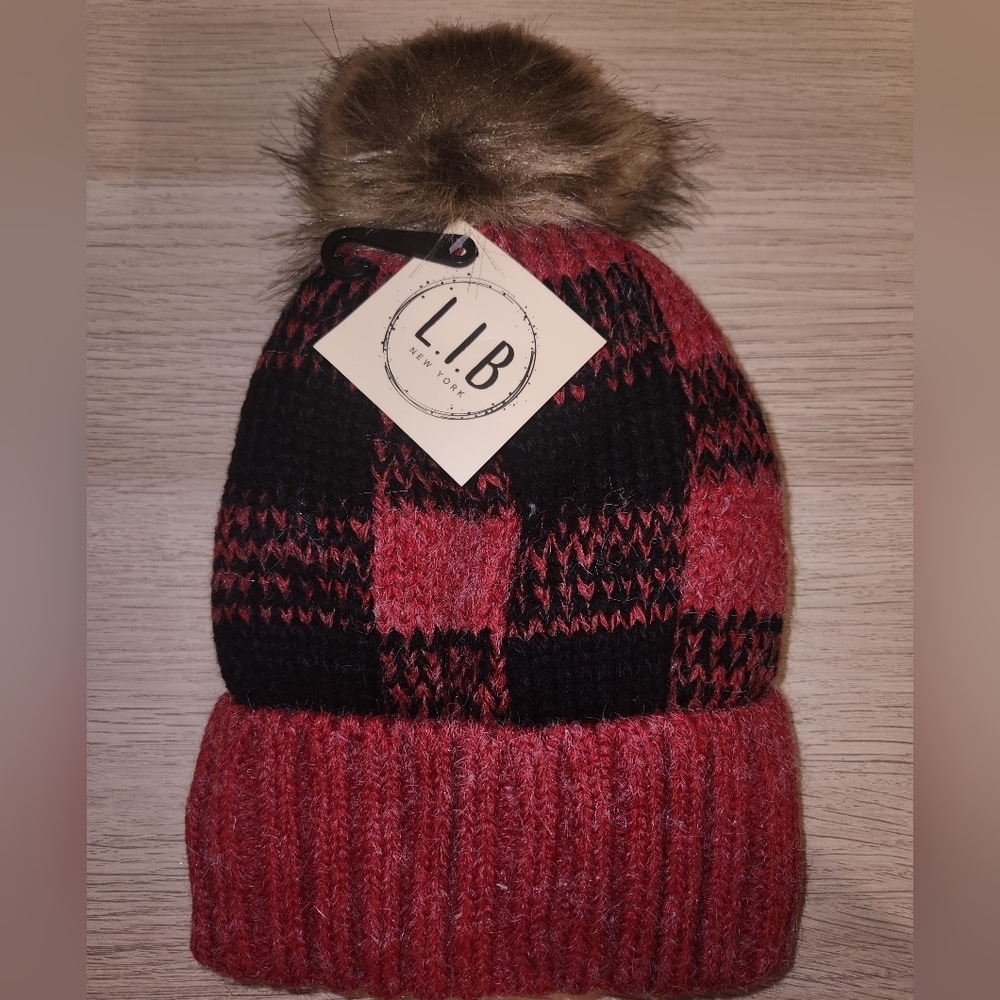 Fleece Lined Buffalo Check Beanie LIB New York